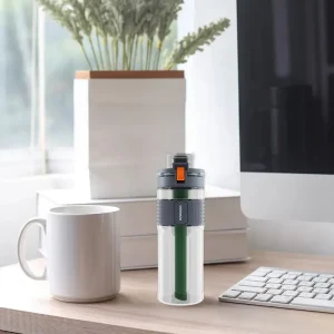 بطری آب تصفیه کننده دو مرحله ای پرودو مدل Porodo Lifestyle Water Filter Bottle with Straw Filter 600ml