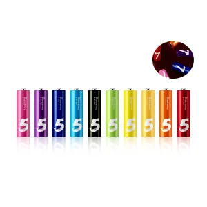باتری نیم قلمی آلکالاین شیائومی مدل MI ZMI rainbow AAA battery ZI 7 ( بسته 10 عددی)