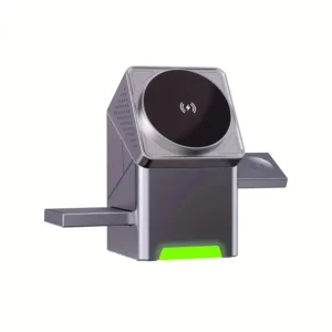 پایه شارژ رومیزی وایرلس مغناطیسی مدل Three in one Magnetic Rotatable Wireless Charger 15W R7